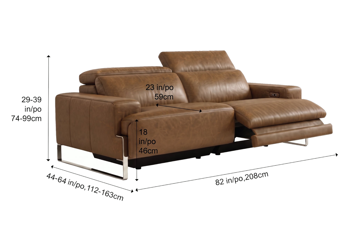Valencia Melania Distressed Leather Recliner Sofa