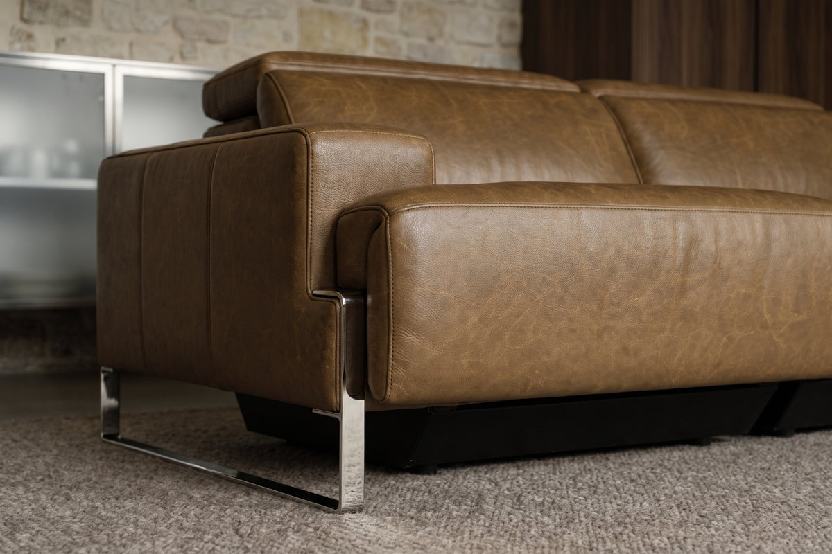 Valencia Melania Distressed Leather Recliner Sofa