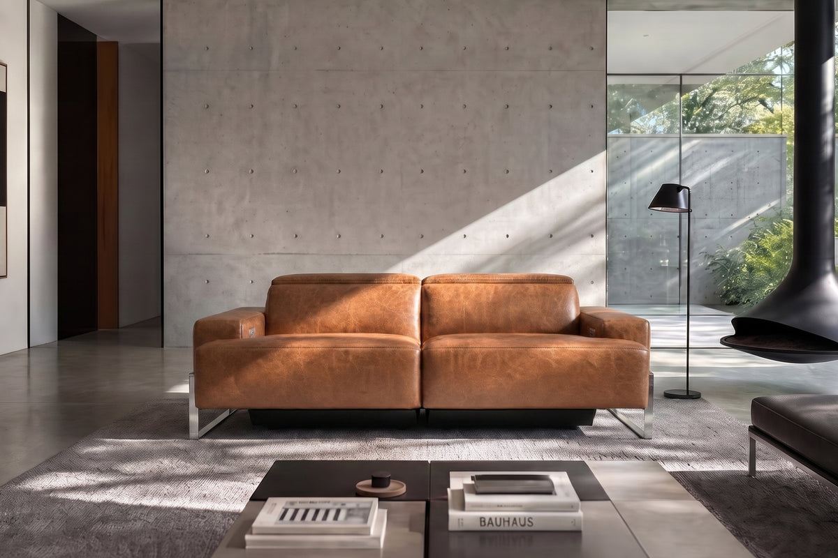 Valencia Melania Distressed Leather Recliner Sofa
