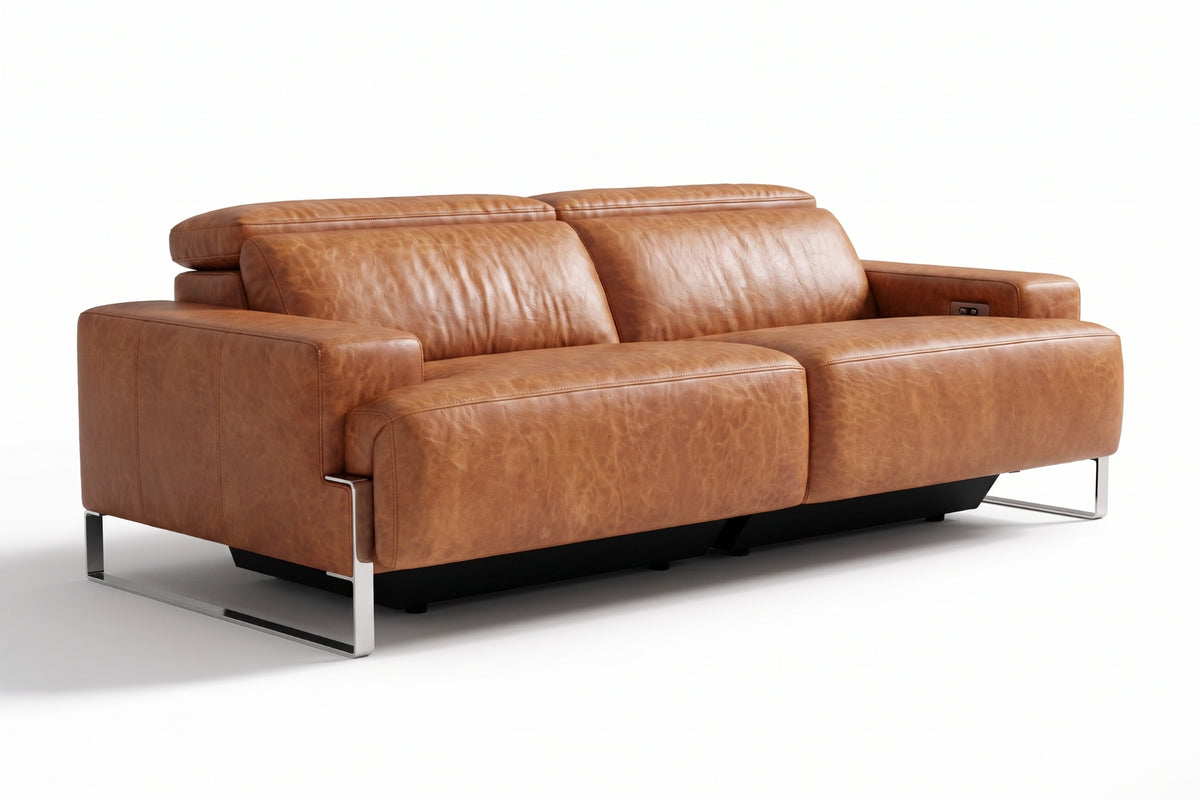 Valencia Melania Distressed Leather Recliner Sofa