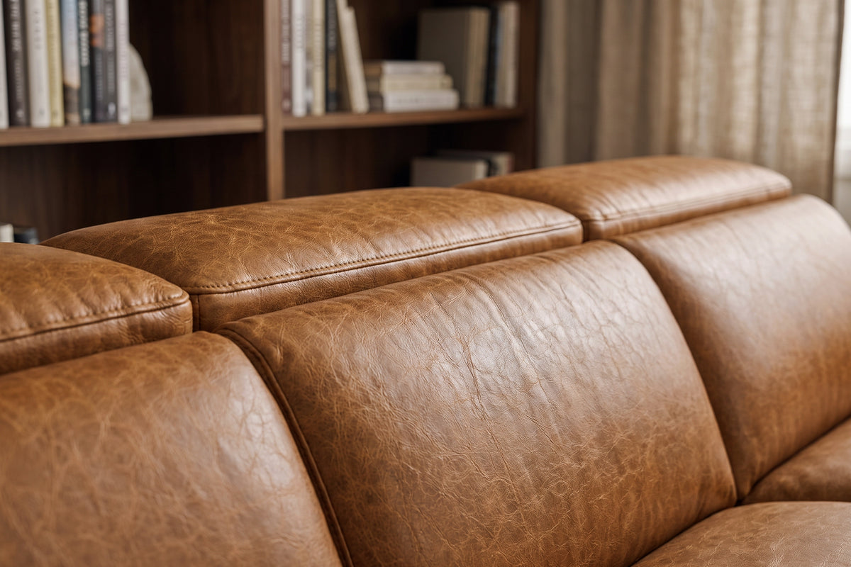 Valencia Melania Distressed Leather Recliner Sofa