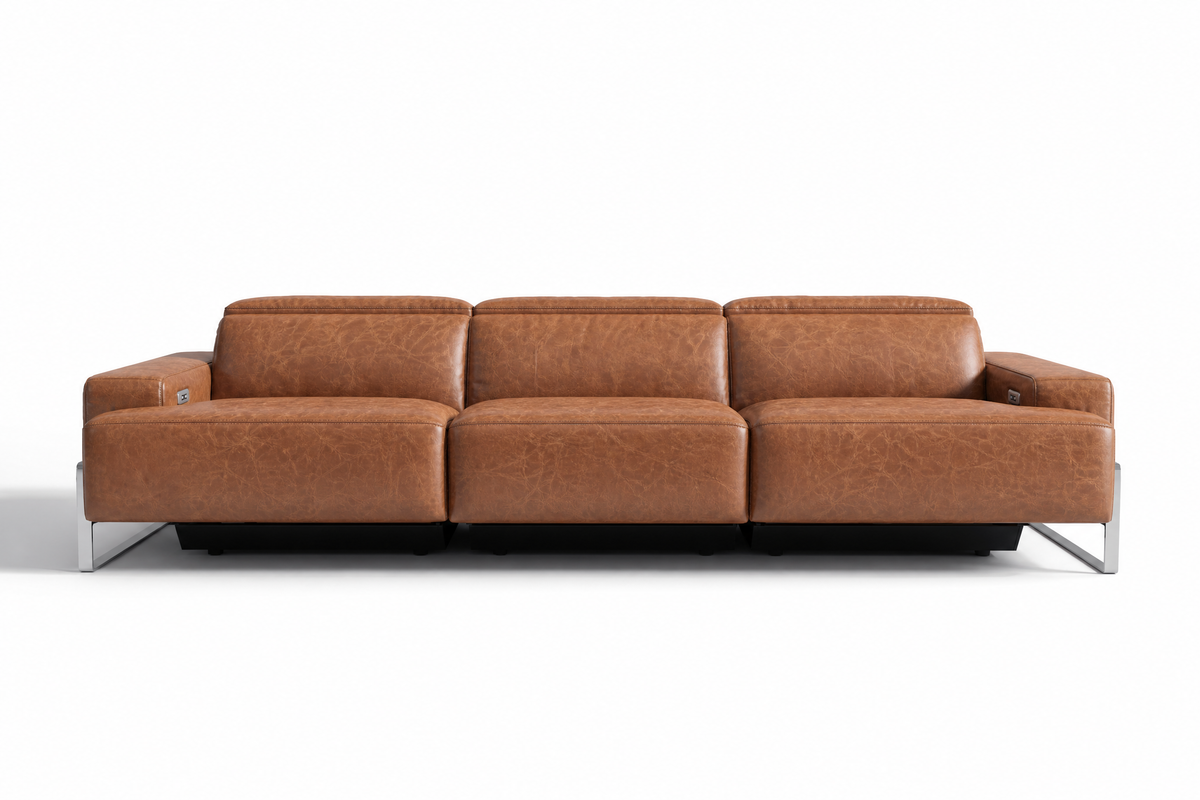 Valencia Melania Distressed Leather Recliner Sofa