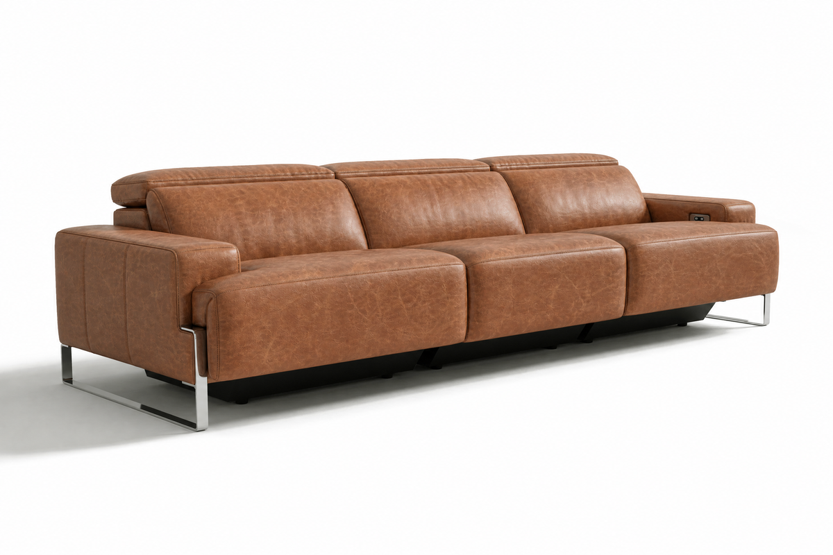 Valencia Melania Distressed Leather Recliner Sofa