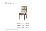 Mendicino Tall-Back Rattan and Mahogany Dining Chair dimensions