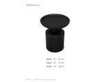Mesoraca Black Mango Pedestal Side Table dimensions: 16.0 in wide, 16.0 in deep, 18.0 in high