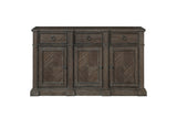 Miglierina 67-Inch 3-Drawer 3-Door Ash Veneer Breakfront Sideboard, front view