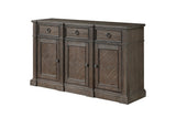 Miglierina 67-Inch 3-Drawer 3-Door Ash Veneer Breakfront Sideboard, side view
