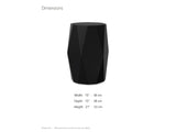 Miglionico Black Mango Wood Faceted Drum Side Table dimensions: 15.0 in wide, 15.0 in deep, 21.0 in high