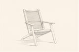 Pencil sketch of the Militello lounge chair, three-quarter view