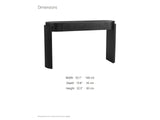 Minervino Black Oak Fluted Racetrack Console Table dimensions: 55.1 in wide, 13.8 in deep, 32.5 in high