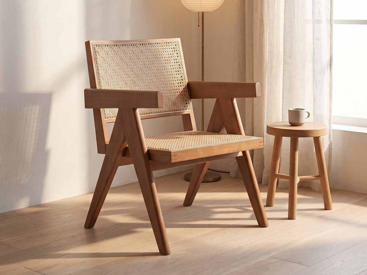 Modena Cane Lounge Chair seen from another angle