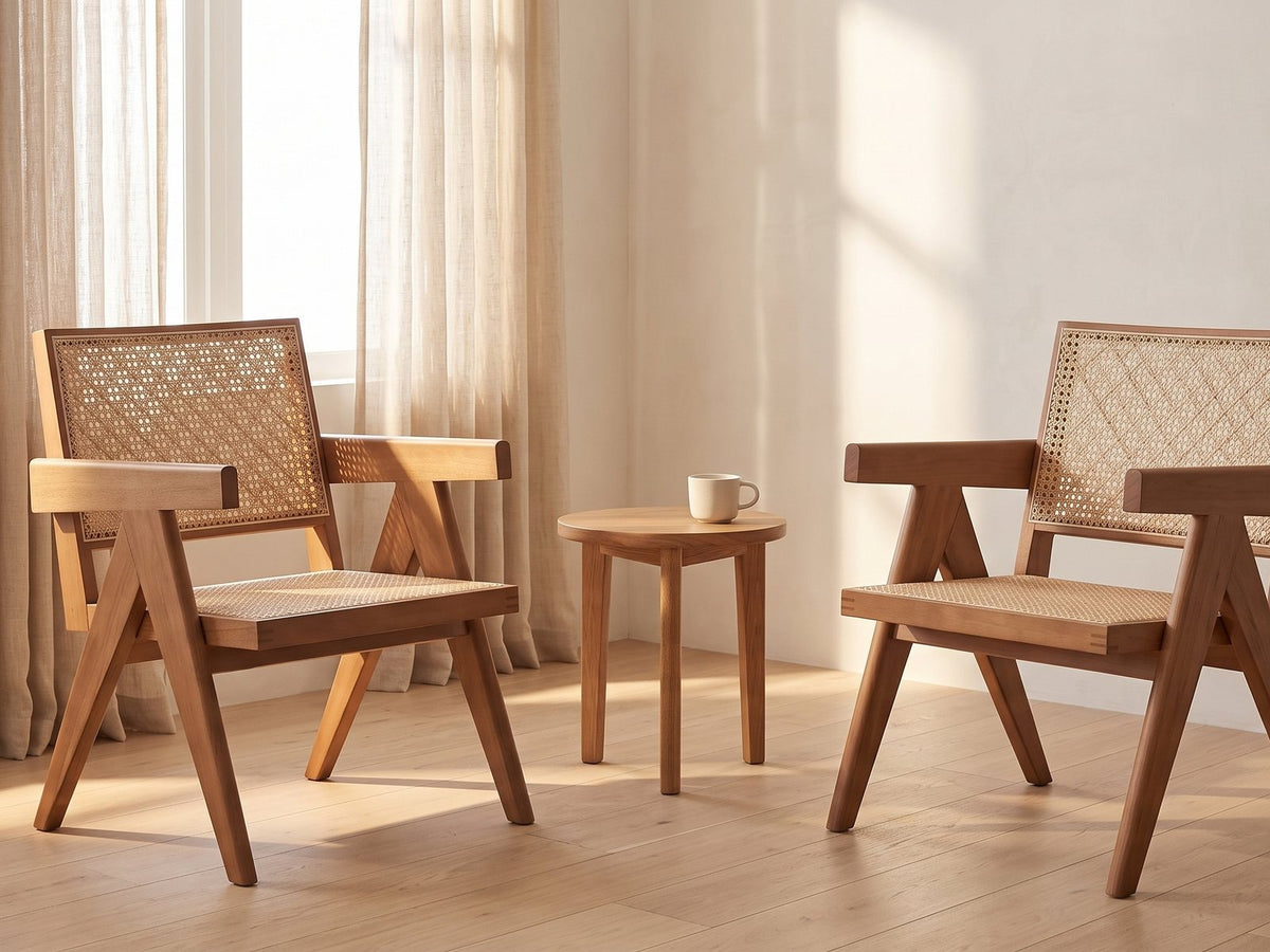 The Modena lounge chair styled in a room setting