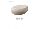 Modica Cream Fiberglass Pebble Coffee Table dimensions: 43.3 in wide, 32.67 in deep, 14.17 in high