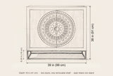 Molfetta cabinet dimensions: 39 in wide, 36 in high, 16 in deep, stand 6.25 in high