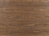 Close-up of the Molveno Walnut-Tone Wood Veneer Coffee Table: the walnut-tone wood veneer grain of the top