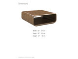 Molveno Walnut-Tone Wood Veneer Coffee Table dimensions: 32.0 in wide, 32.0 in deep, 12.0 in high