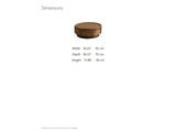 Mondovi 36-Inch Round Carved Limed Ash Drum Coffee Table dimensions: 36.22 in wide, 36.22 in deep, 13.98 in high