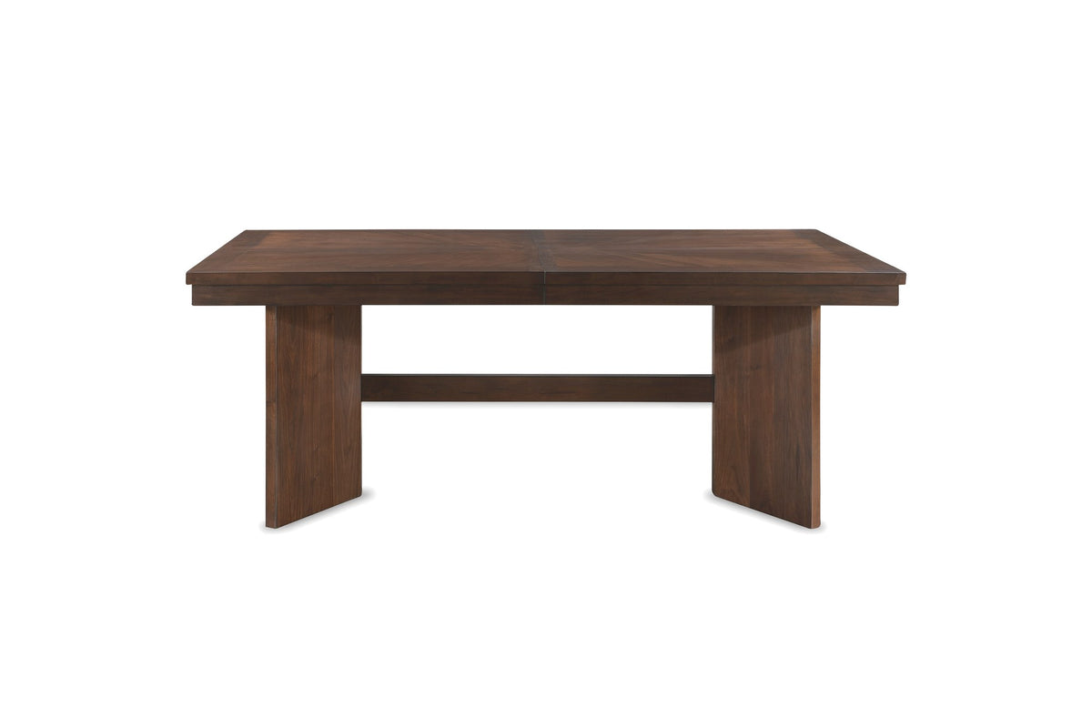 Mongiana 76-94-Inch Extending Rectangular Walnut Veneer Dining Table, front view