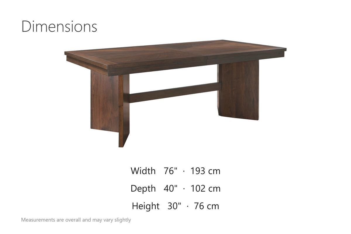 Mongiana 76-94-Inch Extending Rectangular Walnut Veneer Dining Table dimensions