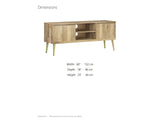 Monopoli Mango and Brass Media Console dimensions: 60.0 in wide, 18.0 in deep, 25.0 in high