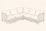 Pencil sketch of the Monreale corner sectional, five chairs in a V