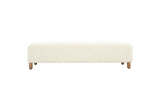 Montalto 60-Inch Ivory Sherpa Upholstered Bench Ottoman, front view