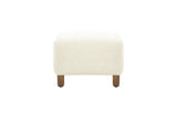 Montalto 60-Inch Ivory Sherpa Upholstered Bench Ottoman, side view