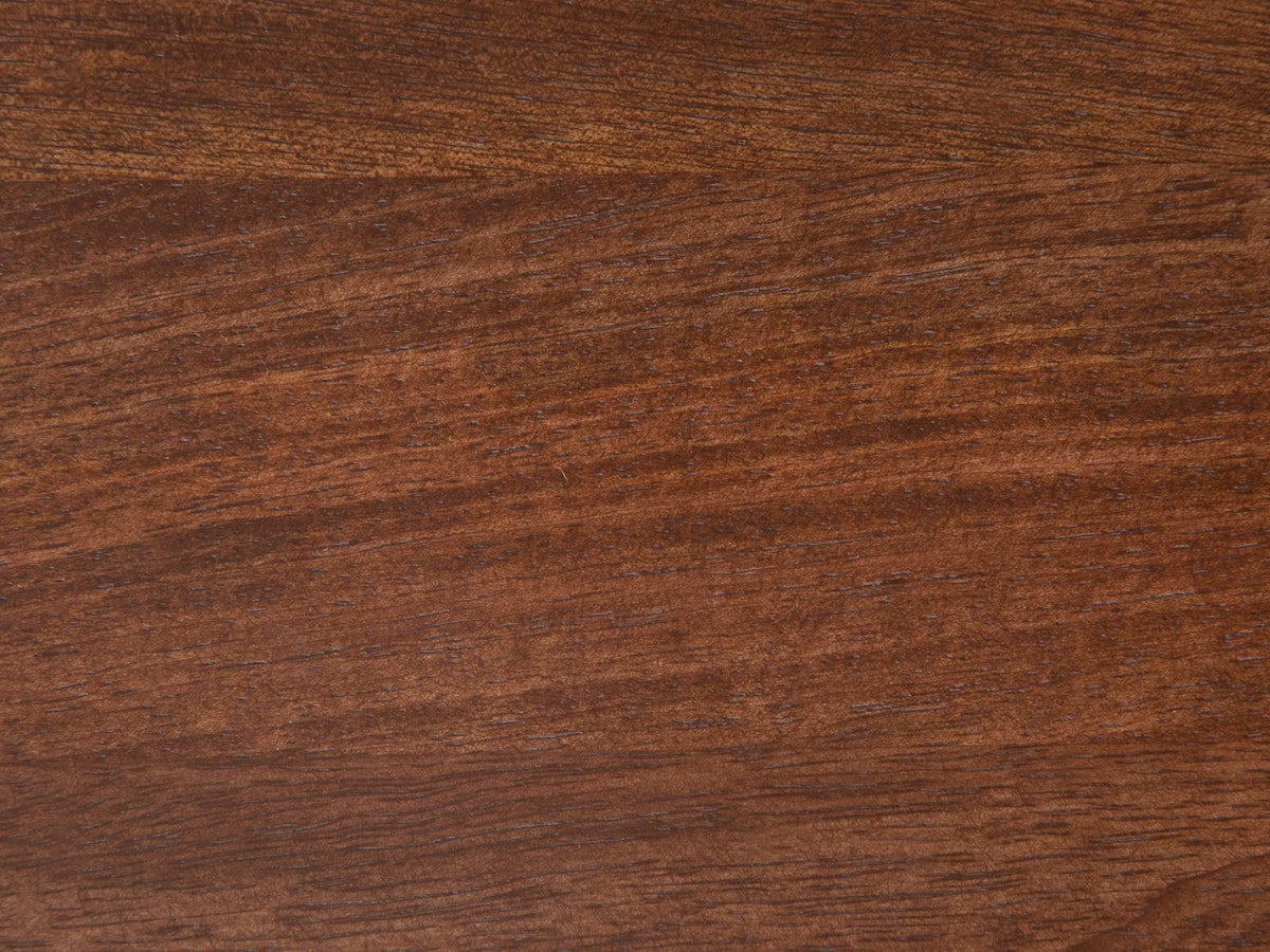 Close-up of the Montefalco Solid Mango Media Console: solid mango grain