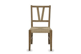 Montepaone V-Back Woven Cord Dining Chair (Set of 2), front view