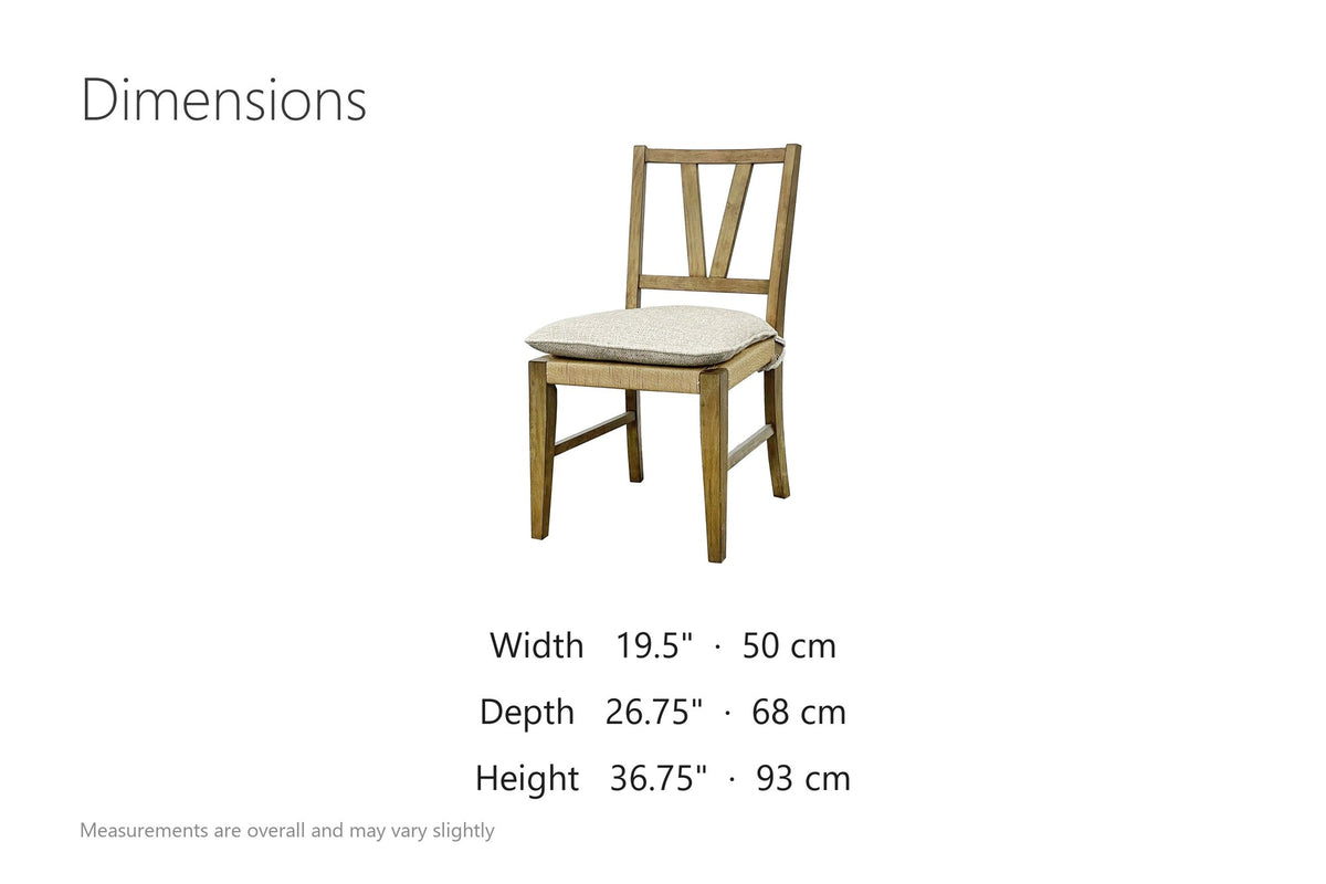 Montepaone V-Back Woven Cord Dining Chair (Set of 2) dimensions