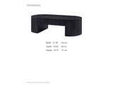 Monterosso Black Wood Veneer Fluted Oval Coffee Table dimensions: 51.18 in wide, 23.62 in deep, 14.57 in high