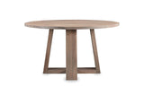 Morano 54-Inch Round Grey-Washed Solid Acacia Dining Table, front view