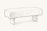 Pencil sketch of the Narni bench, drawn from the same three-quarter view