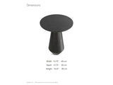 Navelli Graphite Cast Aluminum Pedestal Side Table dimensions: 15.75 in wide, 15.75 in deep, 19.25 in high