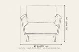 Naxos accent chair dimensions: each chair 43.9 in wide, 30.5 in high, 35.2 in deep
