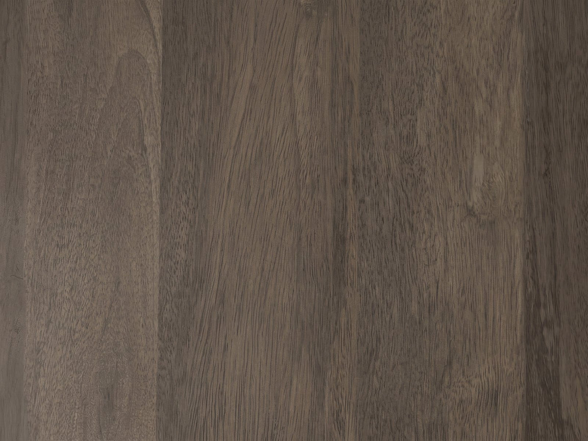 Close-up of the Nicotera Ash Grey Mango Faceted Side Table: the ash grey mango grain