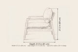 Niscemi club chair dimensions: 31.9 in deep, 27.2 in high, 27.2 in wide, seat height 17.7 in