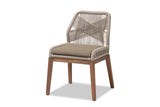 Nocera Woven Rope and Mahogany Dining Chair on a white background