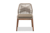 Nocera Woven Rope and Mahogany Dining Chair, front view