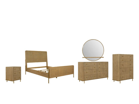 Numana Sand Wash and Natural Cane Bedroom Set: What's included, 5-piece