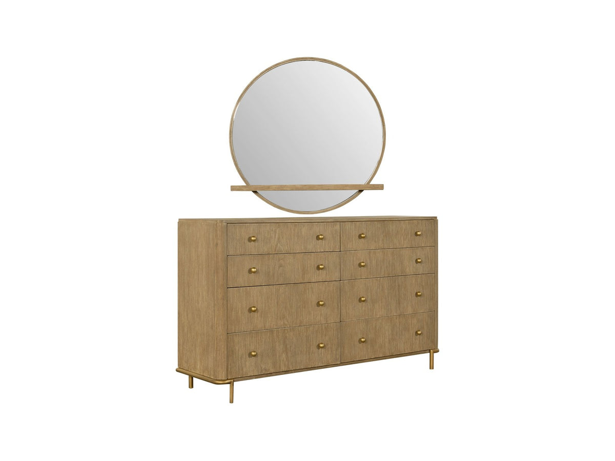 Numana Sand Wash and Natural Cane Bedroom Set: Real photo: dresser with its mirror