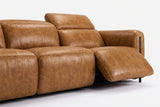 Octavia Distressed Italian Aniline Leather Dual Reclining Sofa