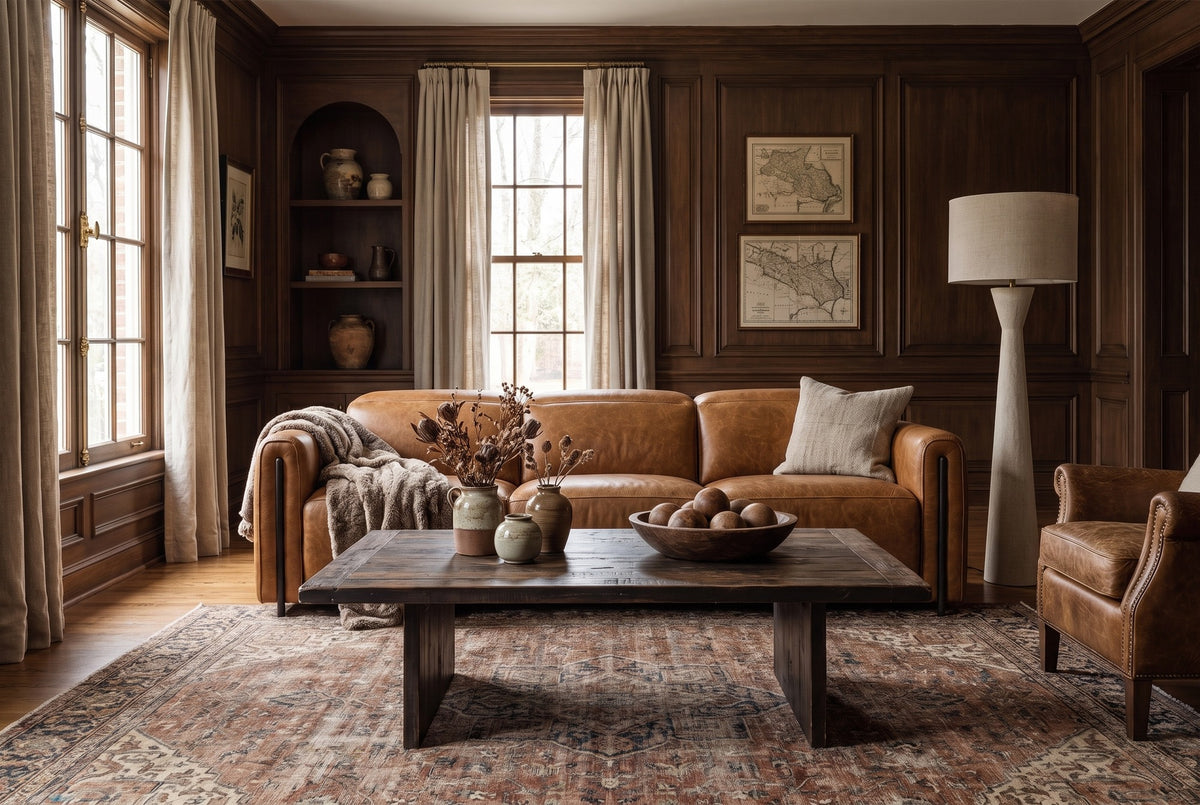 Octavia Distressed Italian Aniline Leather Dual Reclining Sofa