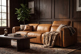 Octavia Distressed Italian Aniline Leather Dual Reclining Sofa