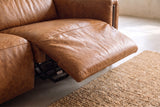 Octavia Distressed Italian Aniline Leather Dual Reclining Sofa
