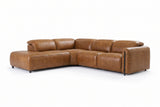 Octavia Distressed Italian Aniline Leather Reclining Corner Sectional Sofa