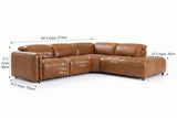 Octavia Distressed Italian Aniline Leather Reclining Corner Sectional Sofa