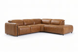 Octavia Distressed Italian Aniline Leather Reclining Corner Sectional Sofa