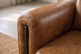 Octavia Distressed Italian Aniline Leather Reclining Corner Sectional Sofa