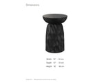 Olevano Carved Black Mango Pedestal Side Table dimensions: 13.0 in wide, 13.0 in deep, 18.0 in high